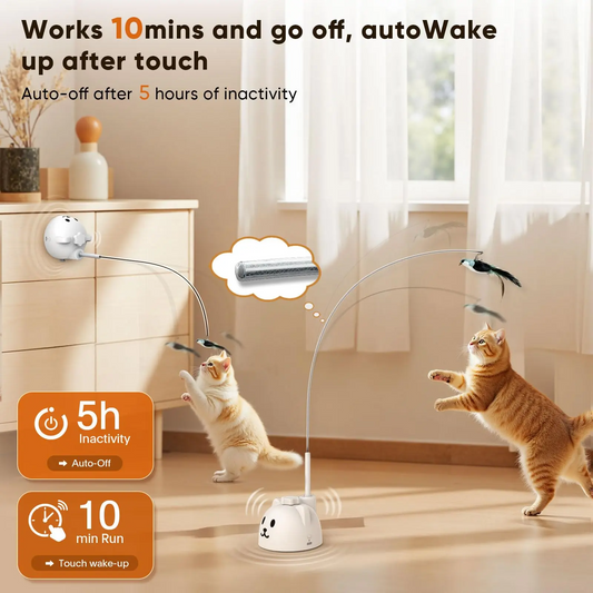 Interactive Flying Bird Cat Toy, Automatic Teaser with Suction Cup