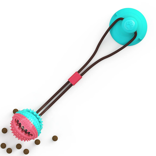 Durable Dog Chew Toy Ball with Suction Cup