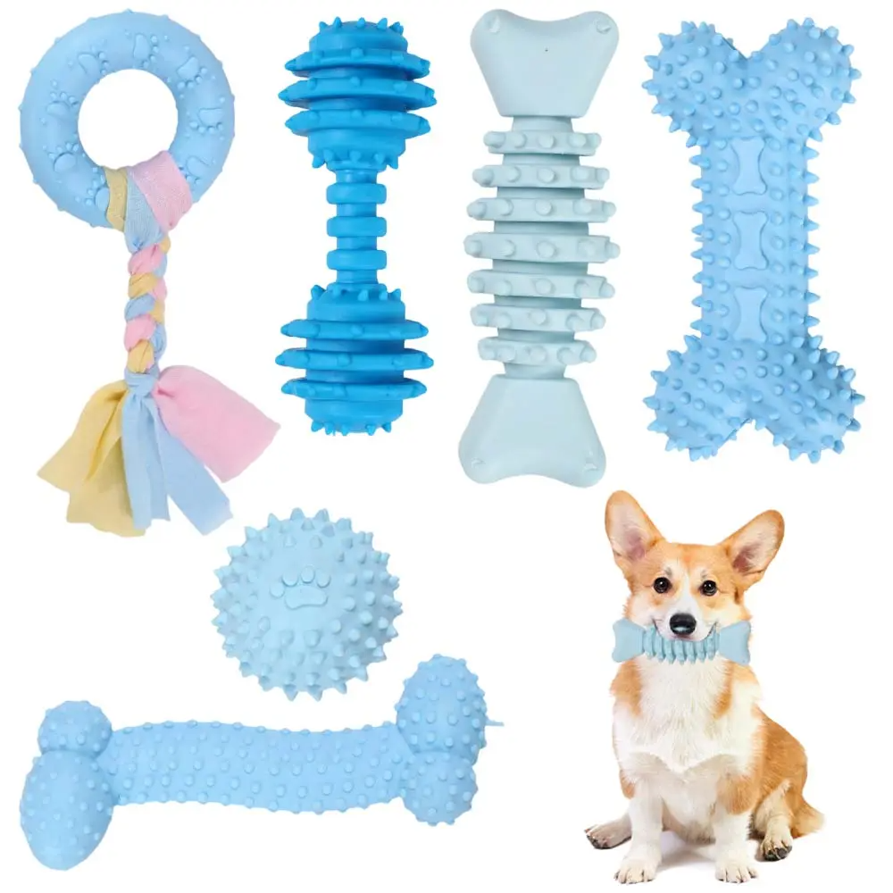 Puppy Teething Toys Cute Small Dog Toy for Small Dogs Light Blue