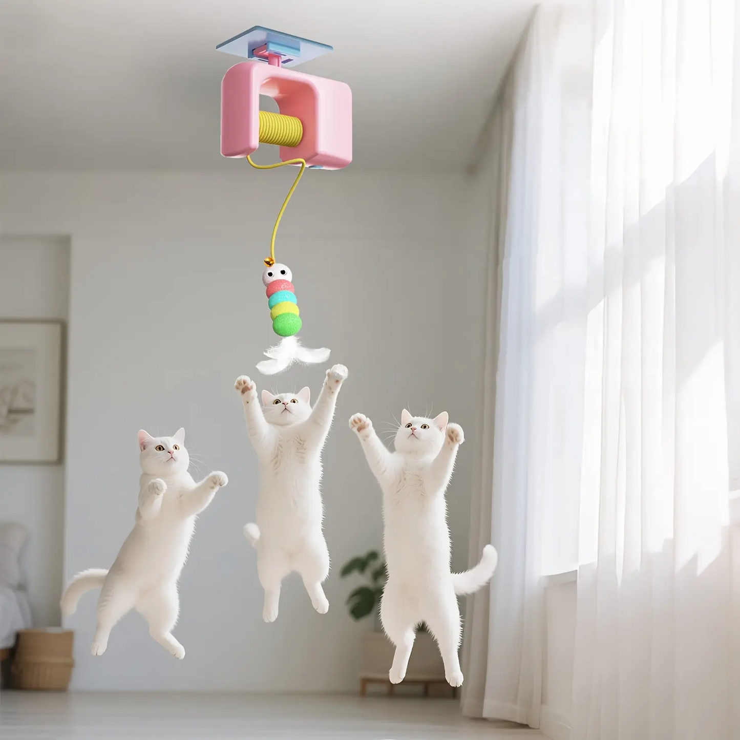 Automatic Cat Toy for Indoor Play, Self-Playing Interactive Ball