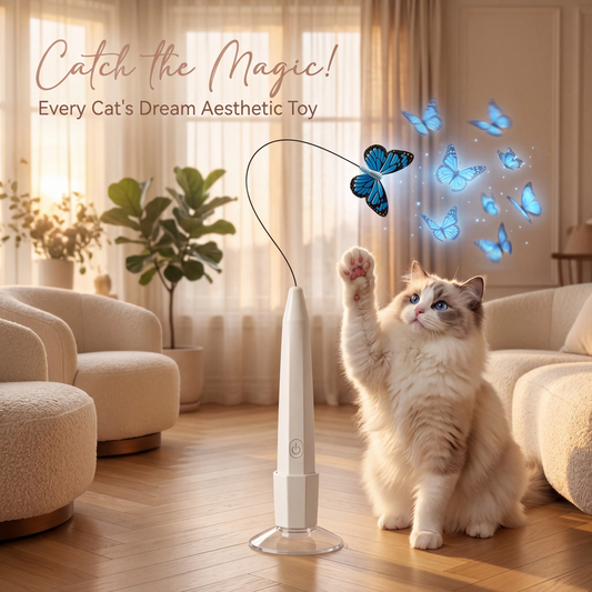 Interactive Butterfly Cat Toy USB Rechargeable Electric Kitten Teaser Wand Strong