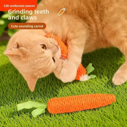 2 Piece Cat Toys Set, Cute Carrot Self-Entertainment