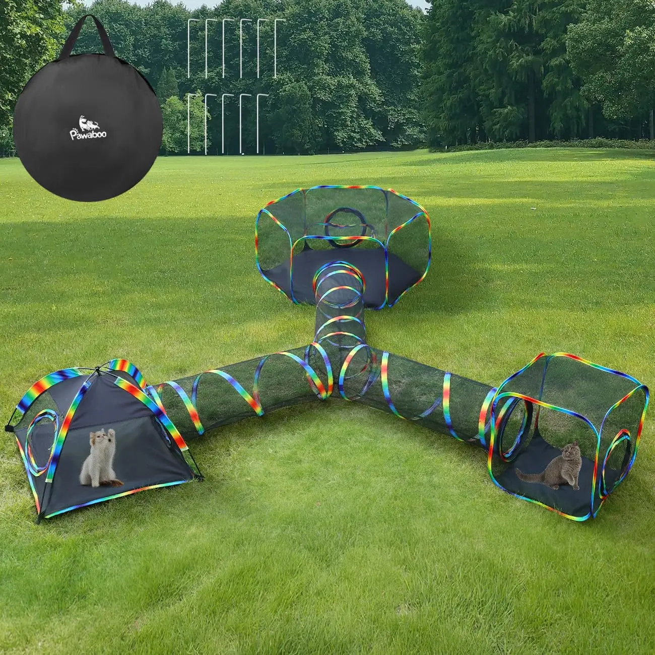 Outdoor Cat Enclosures for Cats Indoor, Patio Portable Mesh Cat Tent