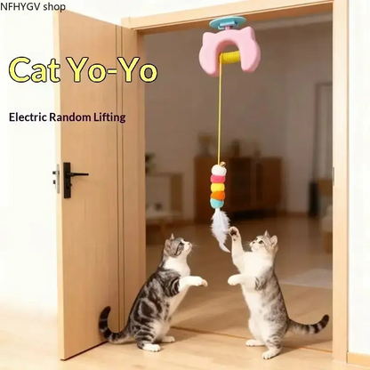 Door Mounted Automatic Cat Toy, Motion Activated Interactive Self-Playing Ball