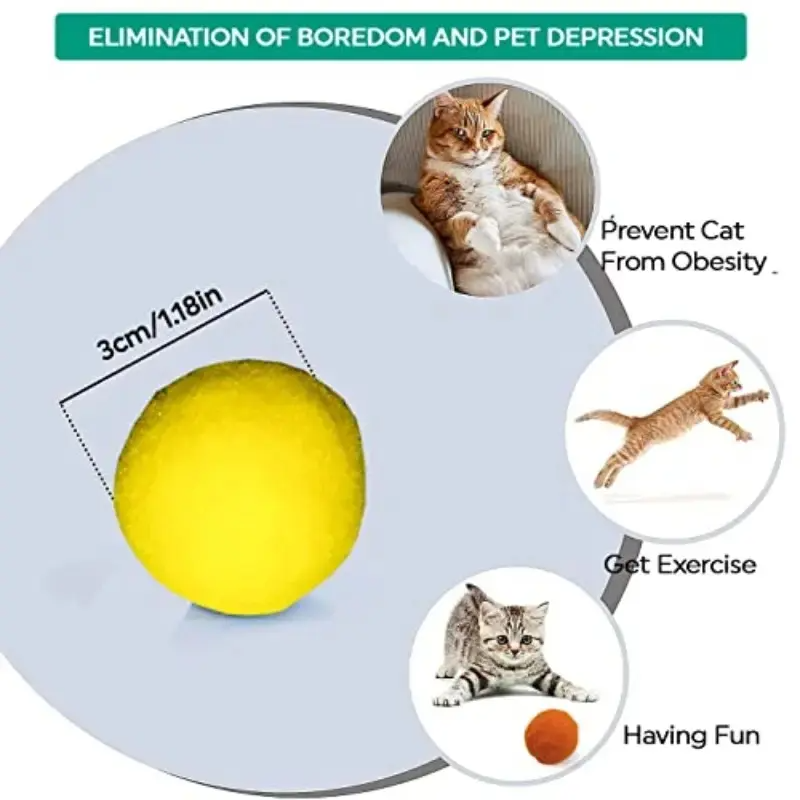 20pcs Soft Plush Balls for Cats, Kitten, Lightweight Interactive Toys
