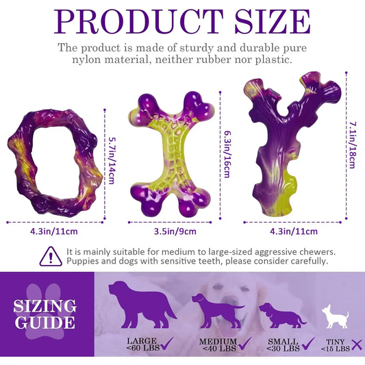 Tough Dog Toys for Aggressive Chewers 3 Pack