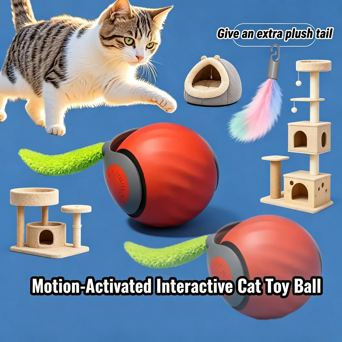 Pet cat and dog gifts-Smart Automatic Interactive Dog Smart Ball Toy