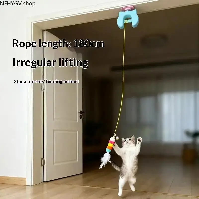 Door Mounted Automatic Cat Toy, Motion Activated Interactive Self-Playing Ball