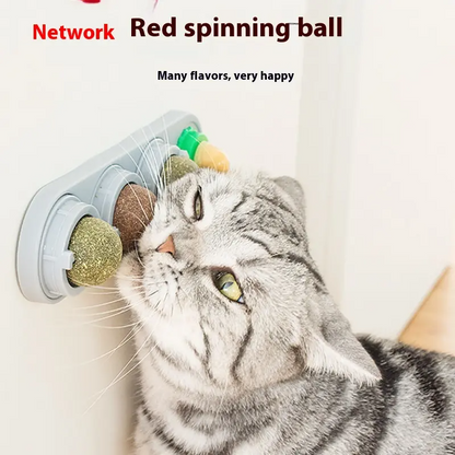 4-in-1 Rotating Catnip Silver Vine Ball Cat Toy - Edible Safe Material