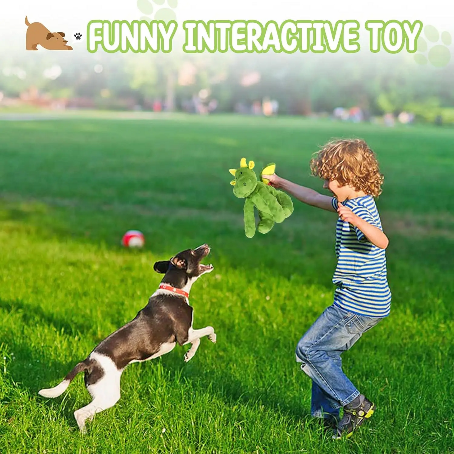 Squeaky Dog Toys Plush Dog Toy with Crinkle Paper Stuffed Durable Dog