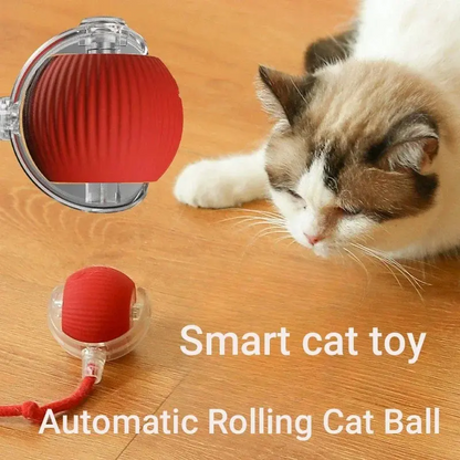 Interactive Tail-Equipped Cat Ball Chaser Toy, USB Rechargeable Motion-Activated Smart Pet