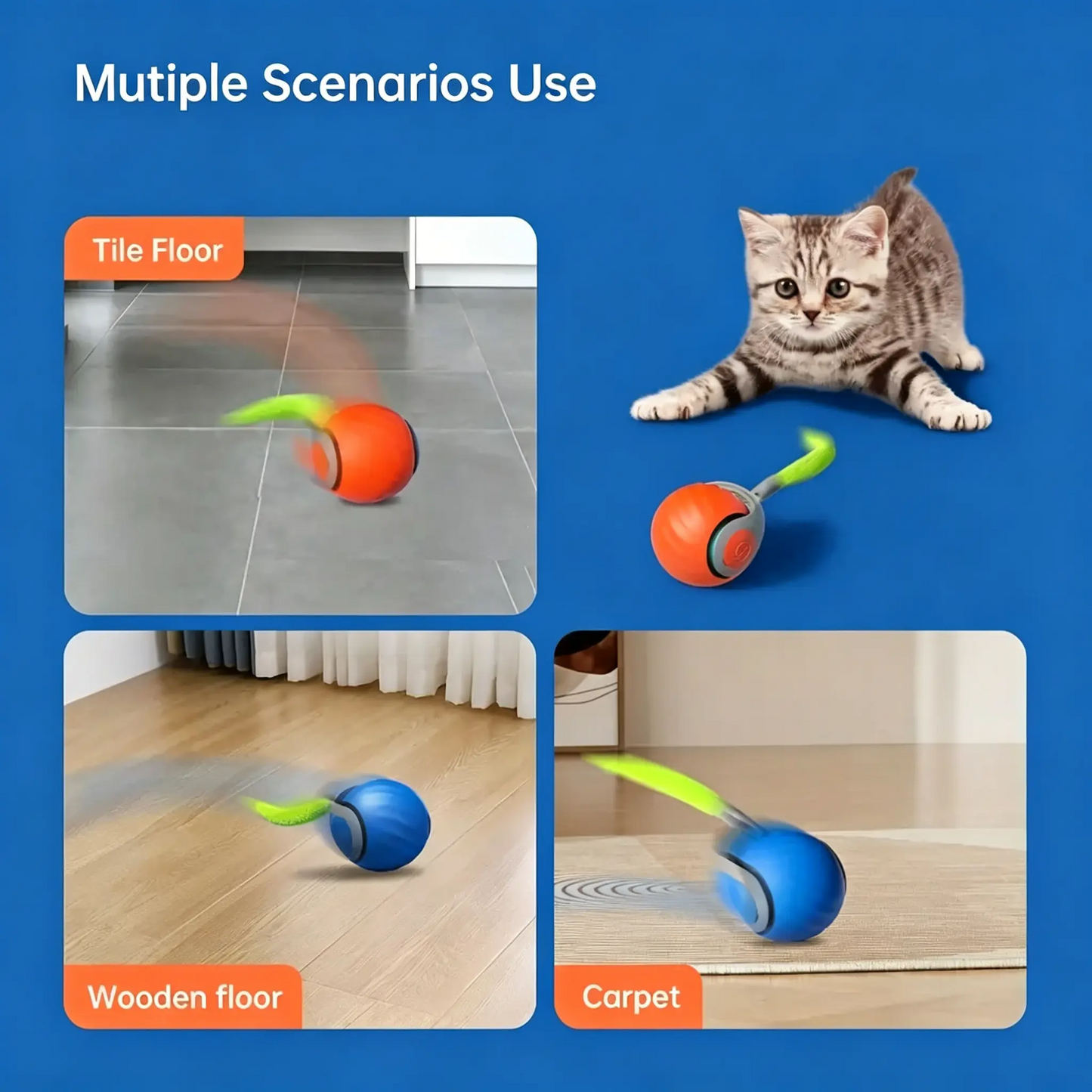 Pet cat and dog gifts-Smart Automatic Interactive Dog Smart Ball Toy