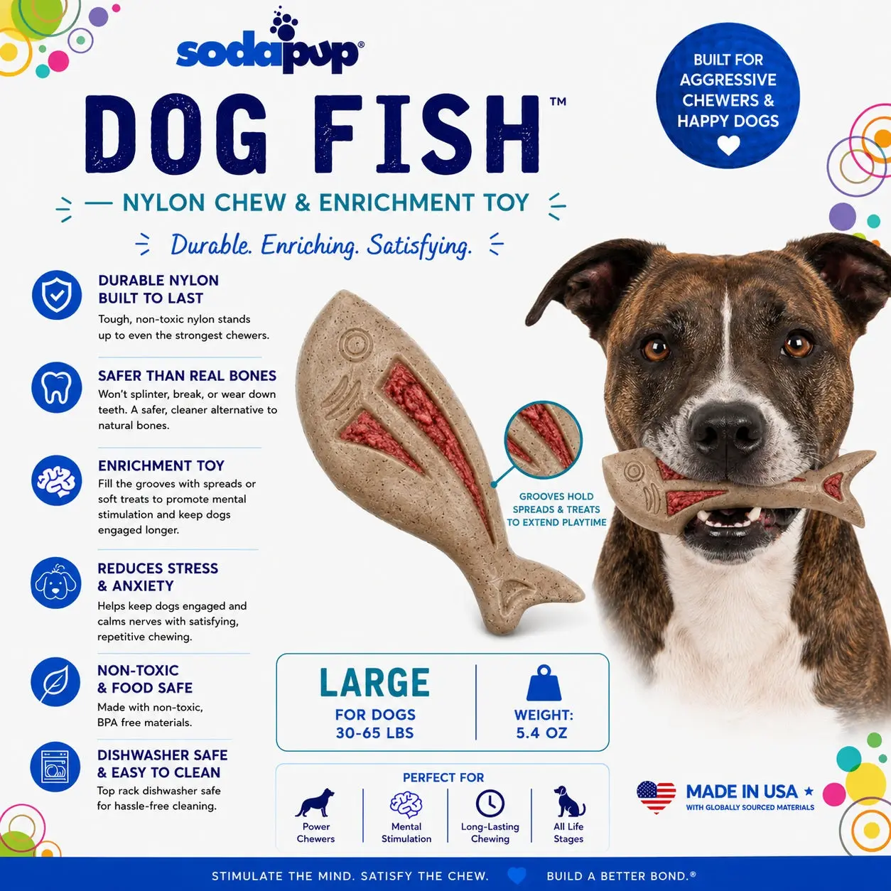 Dog Fish Nylon Dog Chew & Enrichment Toy