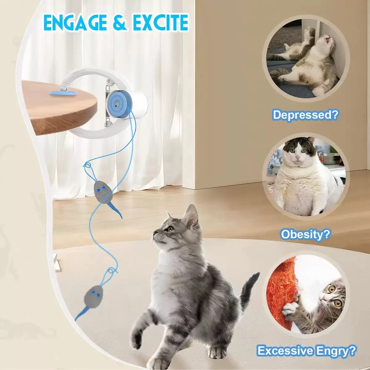 Electric Cat Teaser with Interactive Pet Toy