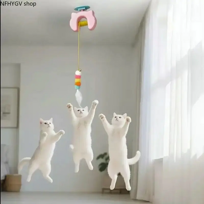 Door Mounted Automatic Cat Toy, Motion Activated Interactive Self-Playing Ball