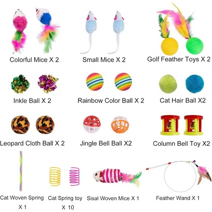 1Pcs 32Pcs Cat Toys Kitten Interactive Pet Toys Assortments