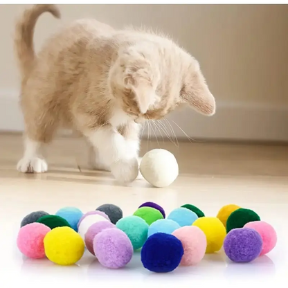 20pcs Soft Plush Balls for Cats, Kitten, Lightweight Interactive Toys