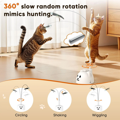 Interactive Flying Bird Cat Toy, Automatic Teaser with Suction Cup