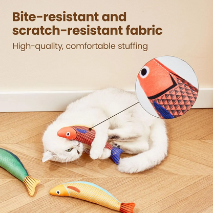 3 Packs of Cat Toys - Fish Shaped, Containing Catnip, Soft and Durable