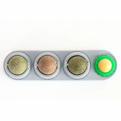 4-in-1 Rotating Catnip Silver Vine Ball Cat Toy - Edible Safe Material