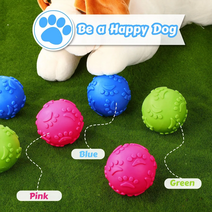 Indestructible Dog Chew Ball,Natural Latex Rubber Squeaky Ball Dog Lover And Dog Mom Love Toy