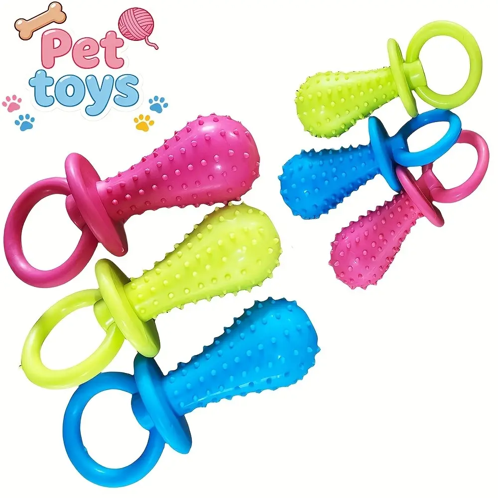 3-Pack Puppy Teething Pacifier Chew Toys