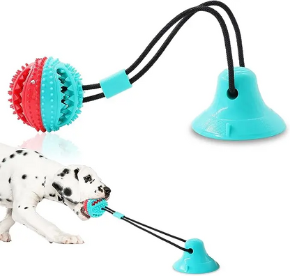 Durable Dog Chew Toy Ball with Suction Cup