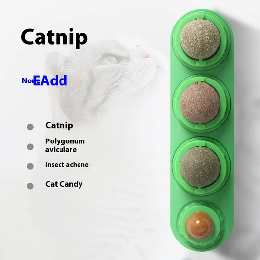 4-in-1 Rotating Catnip Silver Vine Ball Cat Toy - Edible Safe Material
