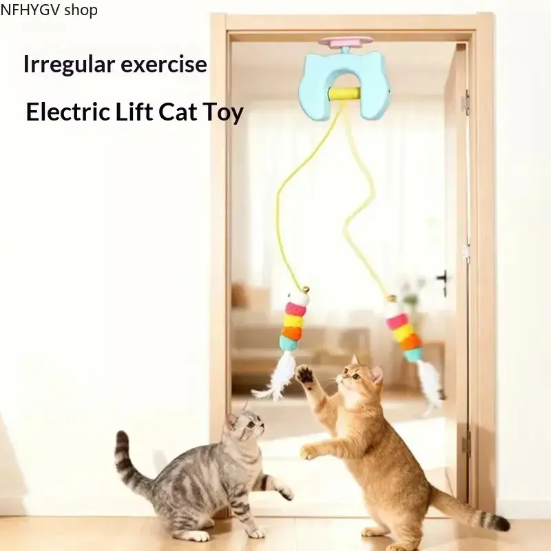 Door Mounted Automatic Cat Toy, Motion Activated Interactive Self-Playing Ball