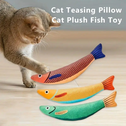 3 Packs of Cat Toys - Fish Shaped, Containing Catnip, Soft and Durable