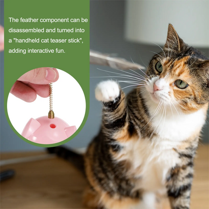 Catnip Ball Interactive Self-Righting Wobble Tumbler with Feather