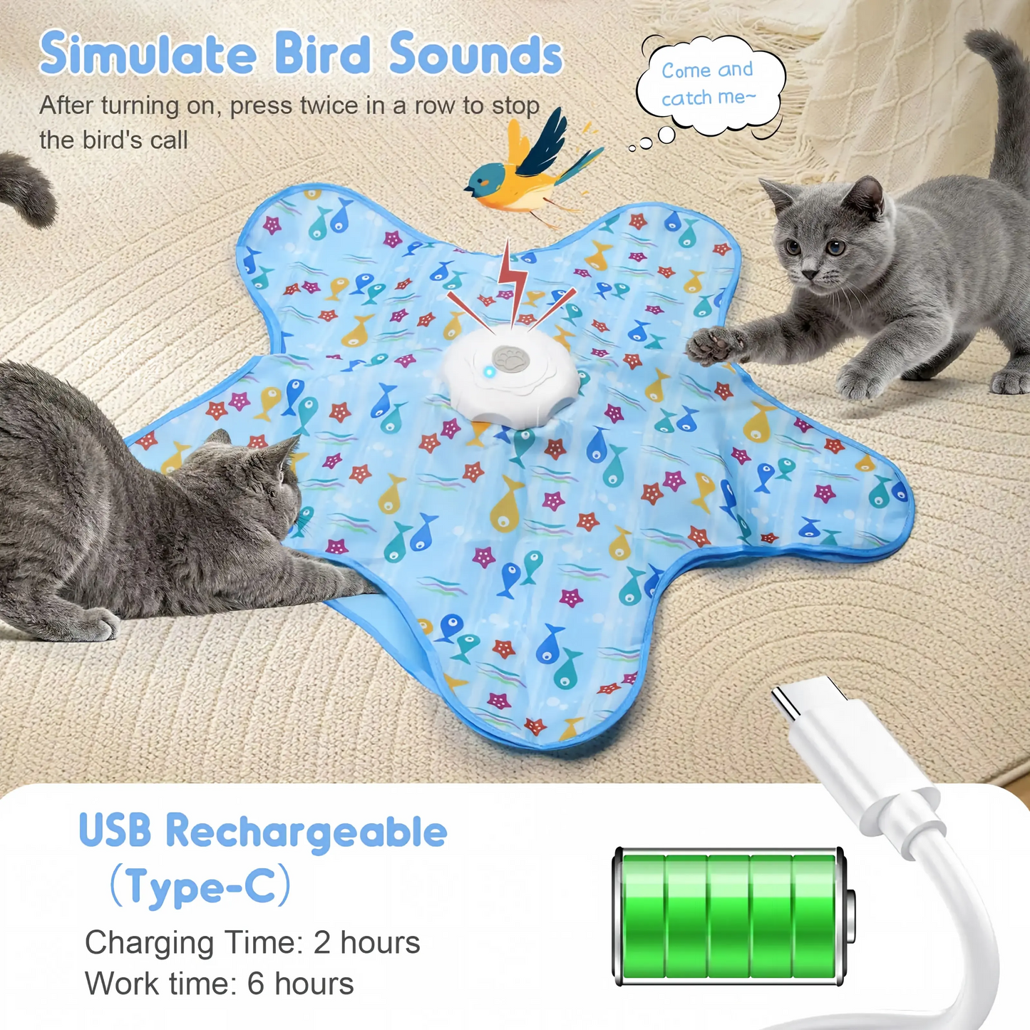 Pentagram shape Interactive Automatic Motion Hide and Seek Cat Toys