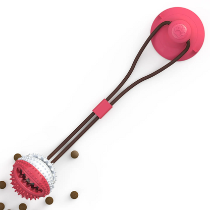 Durable Dog Chew Toy Ball with Suction Cup