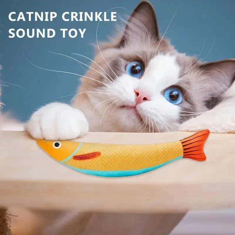 3 Packs of Cat Toys - Fish Shaped, Containing Catnip, Soft and Durable