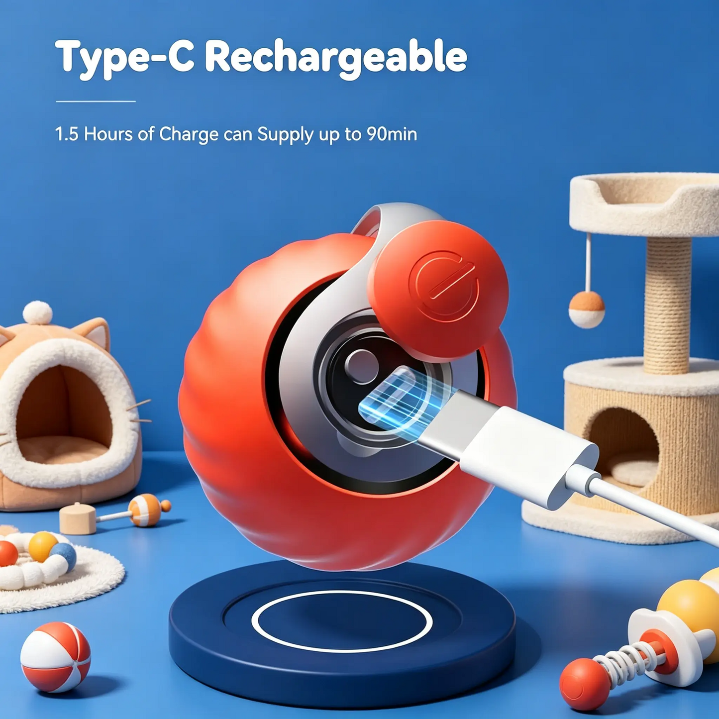 Pet cat and dog gifts-Smart Automatic Interactive Dog Smart Ball Toy