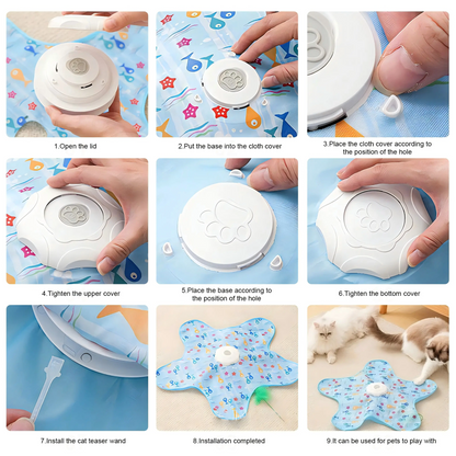 Pentagram shape Interactive Automatic Motion Hide and Seek Cat Toys
