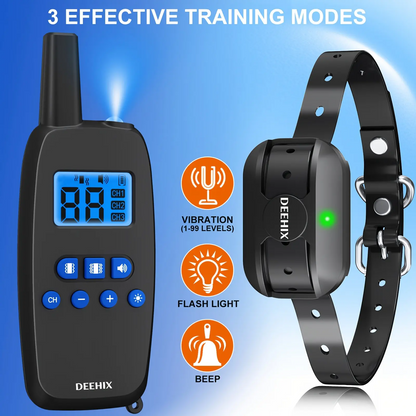 1Set 3-piece dog training collar set with remote control, adjustable nylon leash