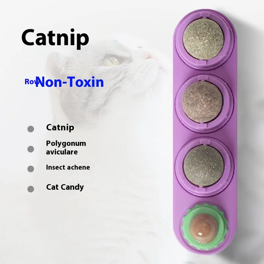 4-in-1 Rotating Catnip Silver Vine Ball Cat Toy - Edible Safe Material