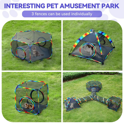 Outdoor Cat Enclosures for Cats Indoor, Patio Portable Mesh Cat Tent