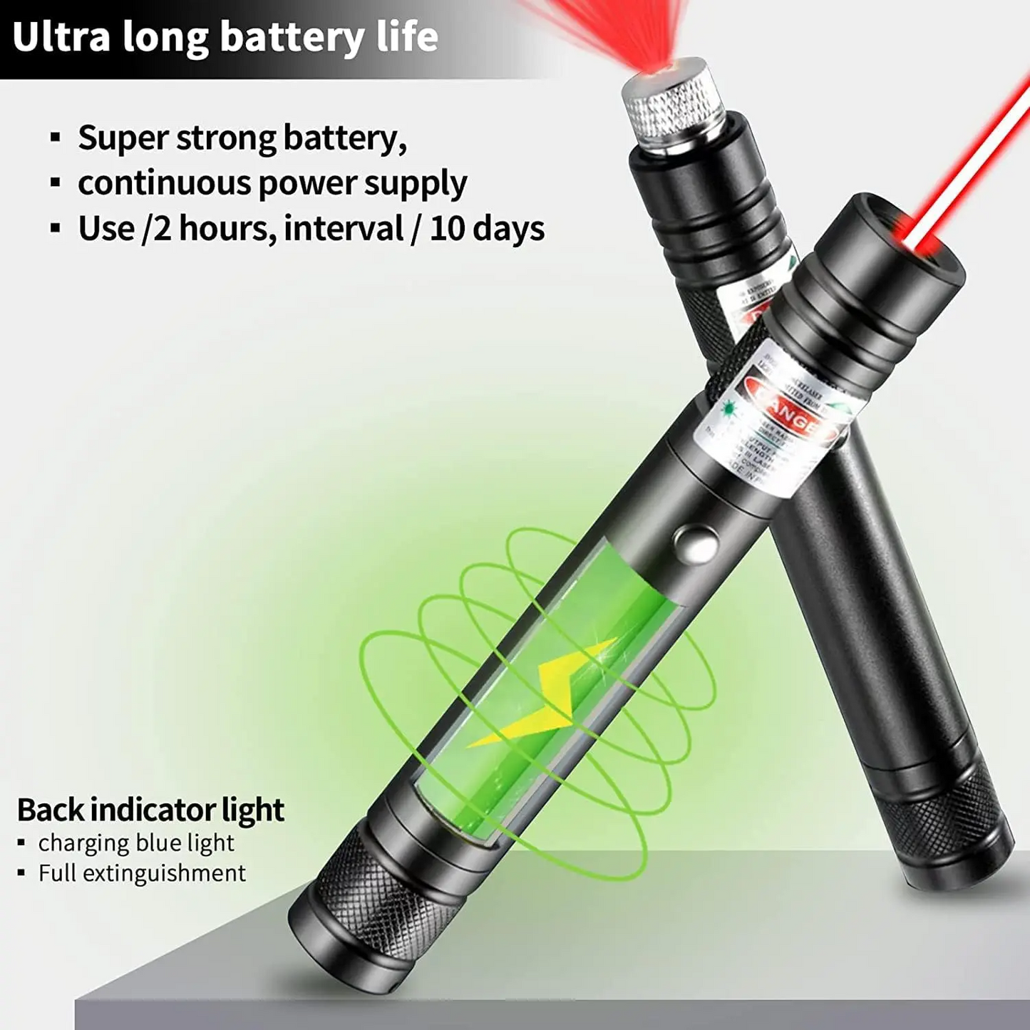 USB Rechargeable Pet Laser Toy, Laser Pointer with Low-Power Safe Design