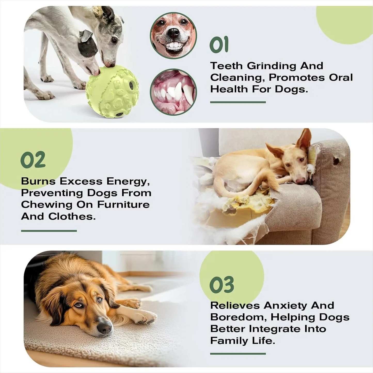 Dog Roll Wobble Giggle Ball, Chew Toy for Large Aggressive Chewers