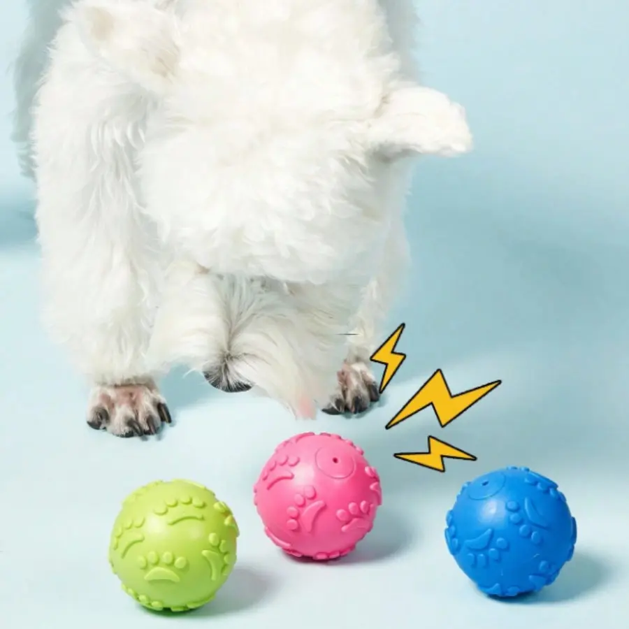 Indestructible Dog Chew Ball,Natural Latex Rubber Squeaky Ball Dog Lover And Dog Mom Love Toy