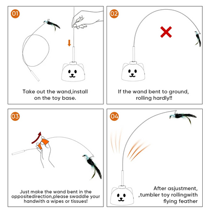 Interactive Flying Bird Cat Toy, Automatic Teaser with Suction Cup