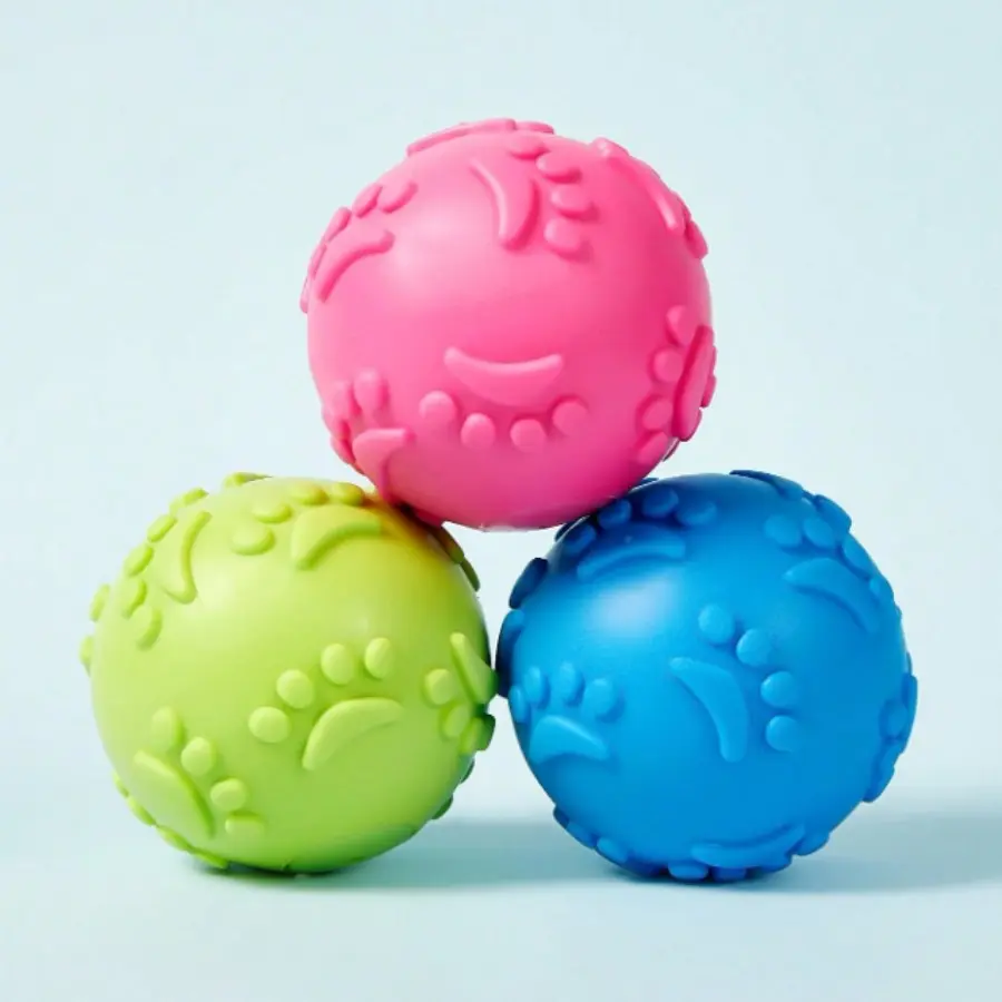 Indestructible Dog Chew Ball,Natural Latex Rubber Squeaky Ball Dog Lover And Dog Mom Love Toy