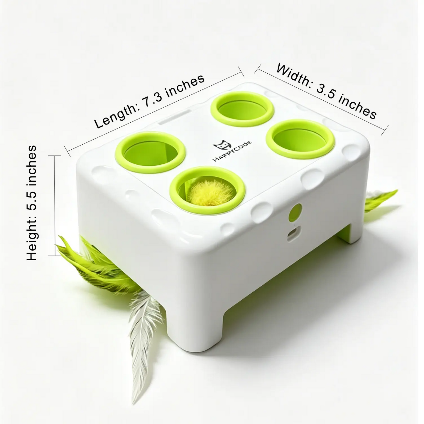 Magic House Cat Toy features two modes: Whack-a-Mole and Spinning Feathers. Suitable for all cats